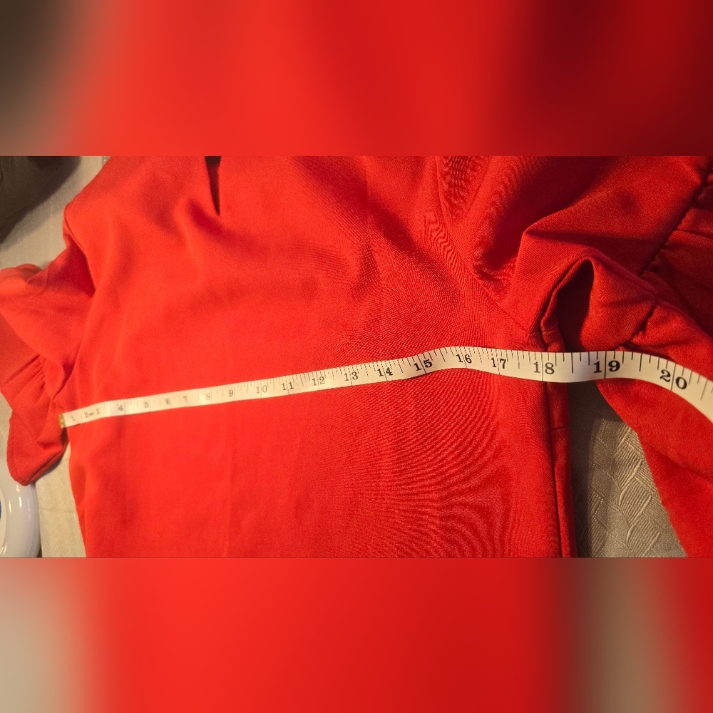 Elegant Red Long Sleeve Dress - Picture 3 of 5